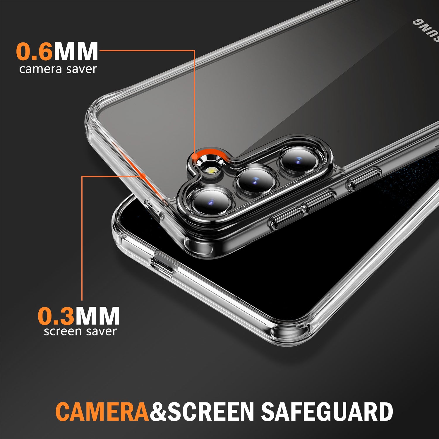 YSM For Samsung Galaxy S24+ Clear Phone Case Metal Lens Frame Protective Cover - Black YSM For Samsung Galaxy S24+ Clear Phone Case Metal Lens Frame Protective Cover - Black